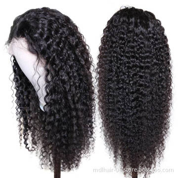 100% Human Hair Frontal Wig For Black Women Unprocessed Raw Indian Hair Kinky Curly Front Lace Wigs
